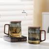 Nanshan Insulated Glass Tea Cup with Heating Coaster and Tea-Water Separation
