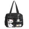 Schoolbag College style dual-purpose backpack Japanese ins cute large-capacity portable messenger bag versatile transparent bar pain bag