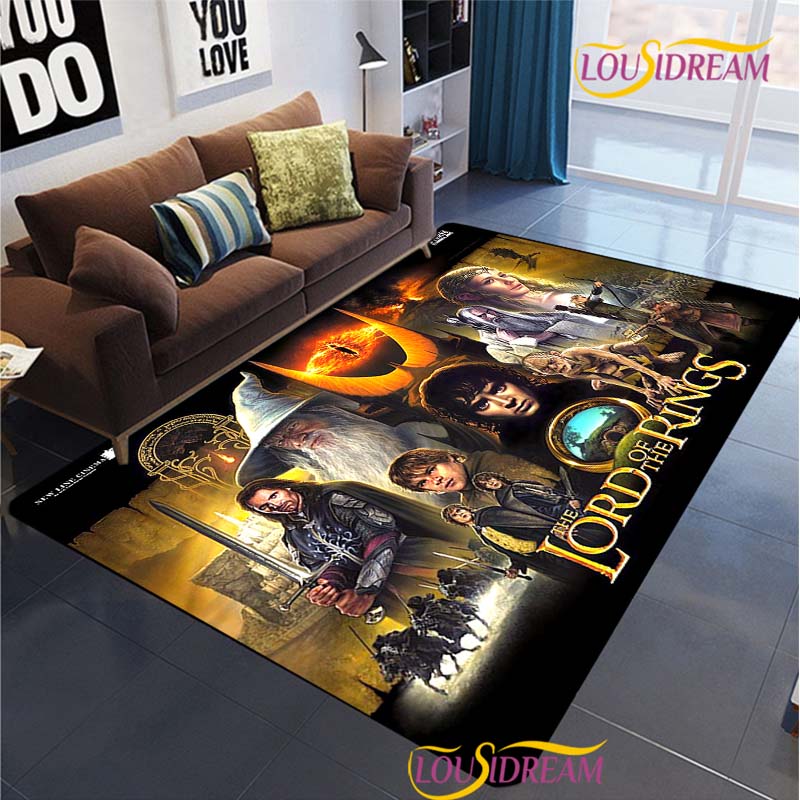 Lord of the Rings Carpet for Living Room Bedroom Rug Kitchen Door Unslip Floor Mats Birthday Gift Photography Props Alfombra Rug