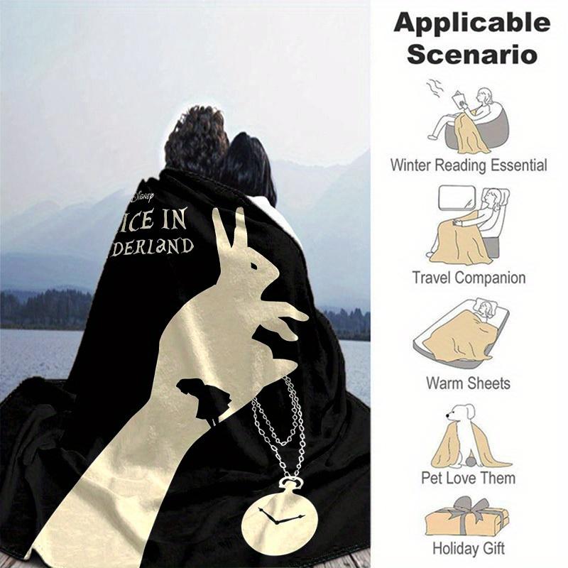 1pc, Disney's Alice in Wonderland Blankets Perfect for Bedroom, Living Room, Travel, Camping, Car