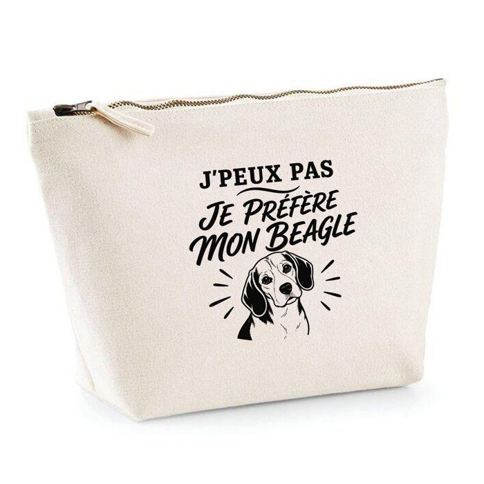 Trousse de Toilette - PLANETEE - J’peux pas minimaliste - Beige - 100% coton - 3 L (zip métal)