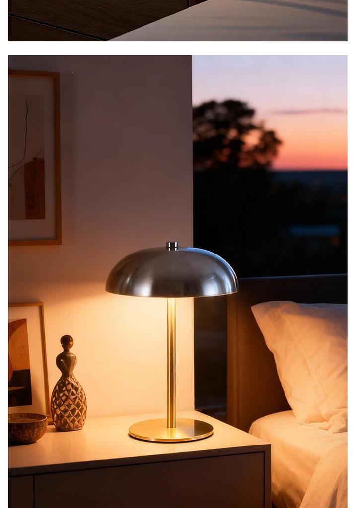 Nordic Minimalist Metal Touch Desk Lamp with USB Charging