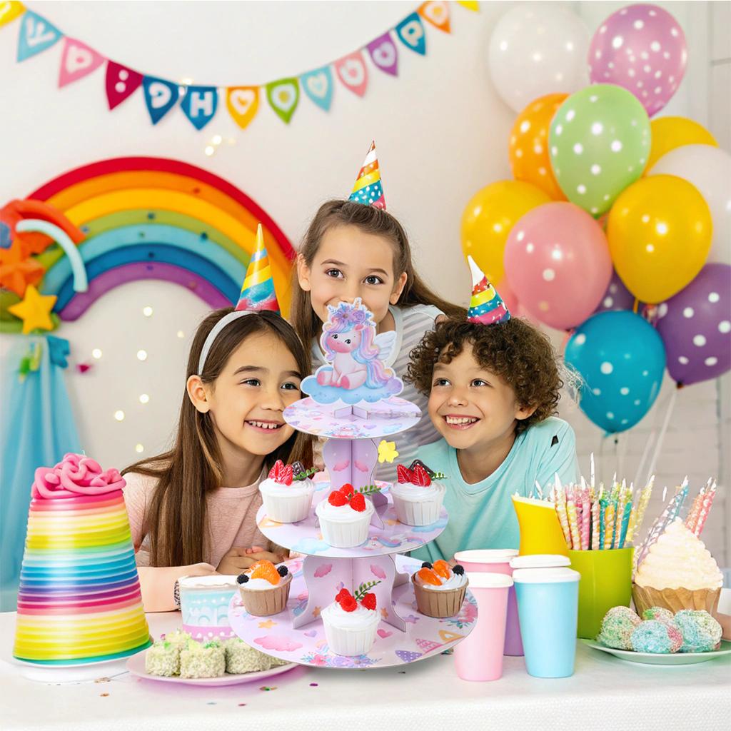 Unicorn Cupcake Stand Birthday Party Decor Kids Girls Wedding Birthday Party Favors Unicorn Dessert Holder Supplies Baby Shower