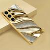 Gold metallic paint tempered glass phone case suitable for Samsung Galaxy S26 S25 S24 S23 S22 S21 S20 FE/Ultra/Plus anti drop
