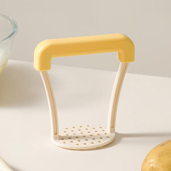 Potato Masher with Ergonomic Handle Manual Potato Press Honeycomb Round Hole Mashed Potato Presser Multi-Functional Kitchen Tool