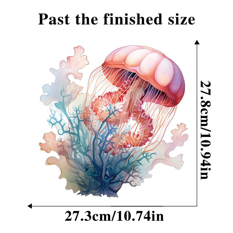 Colorful Deep-sea Jellyfish Toilet Sticker Bathroom Toilet Water Tank Decoration Waterproof Self-adhesive Sticker