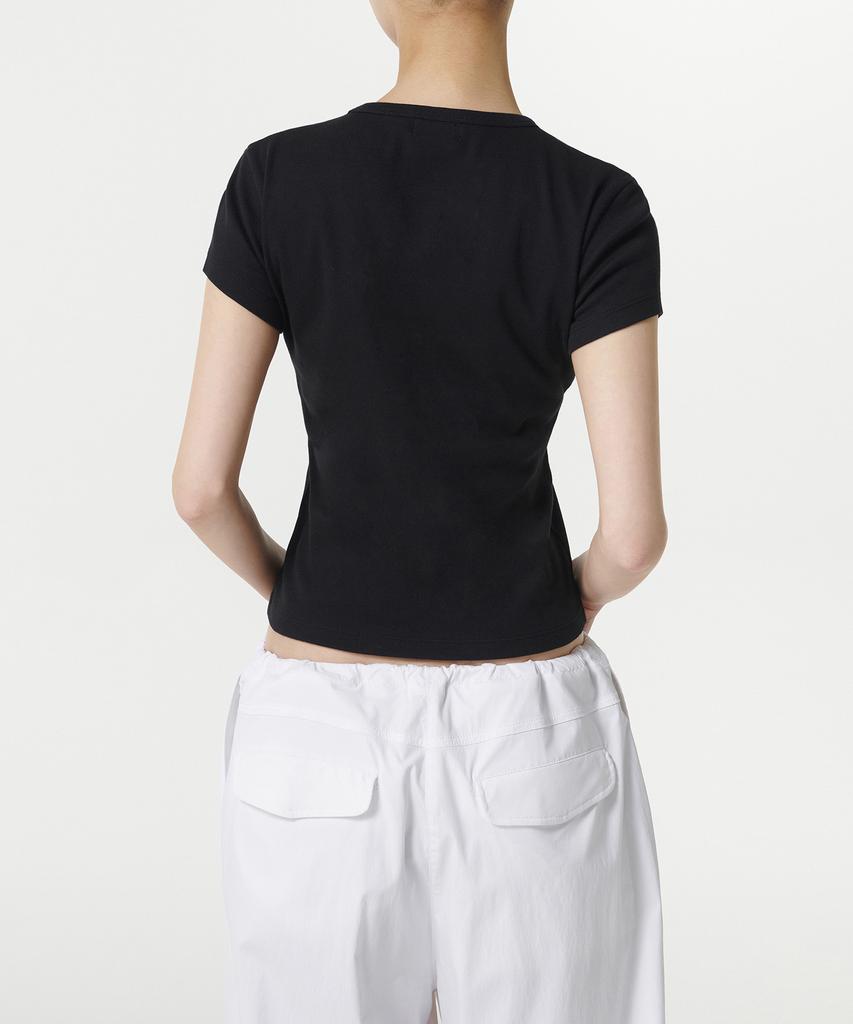 MUSINSA STANDARD WOMAN Women'S Slim Crew Neck T-Shirt [Black]