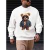 Men's Fashion Crew Neck Sweatshirt, Trendy Top, New Hip-Hop Cartoon Print Streetwear Crew Neck Casual Sweatshirt, Smooth, Soft,Comfortable,  PLUS SIZE