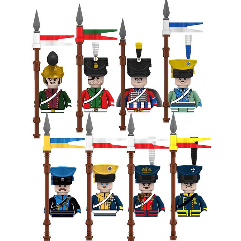 Medieval Napoleonic War Military Building Blocks Imperial Governor General Official French British Russia Marshal Soldiers Brick