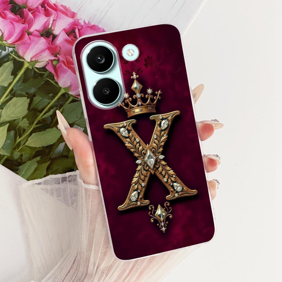 For Xiaomi Poco X8 Pro Royal Crown Initial Letter Couple Phone Case For POCO X8 Pro Max X8Pro 5G Soft Silicone TPU Bumpers