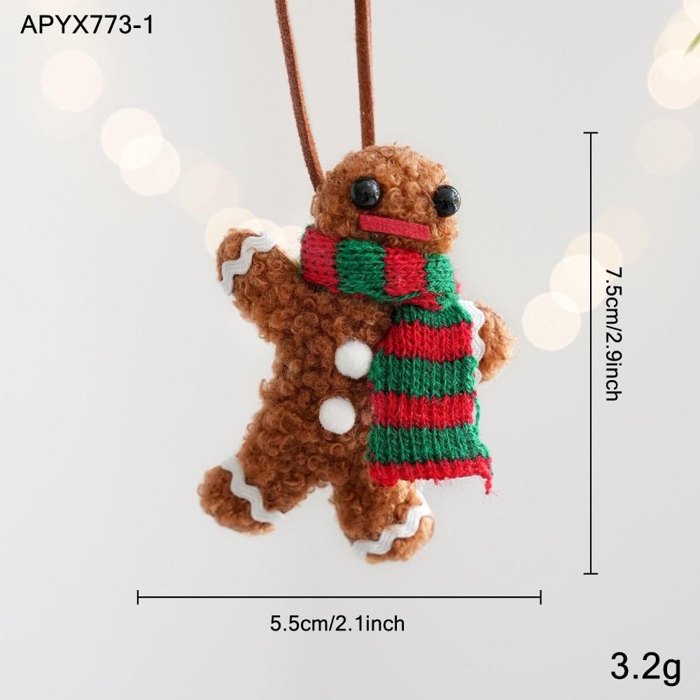 Knit Scarf Xmas Hanger Bow Knot Tree Charm Cute Gingerbread Ornament Xmas Party