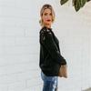 SCIONE Pullover Damen Sexy Spitze Hohl Strickpullover Langarm Pullover Tops Damen Jumper Out Strickwaren