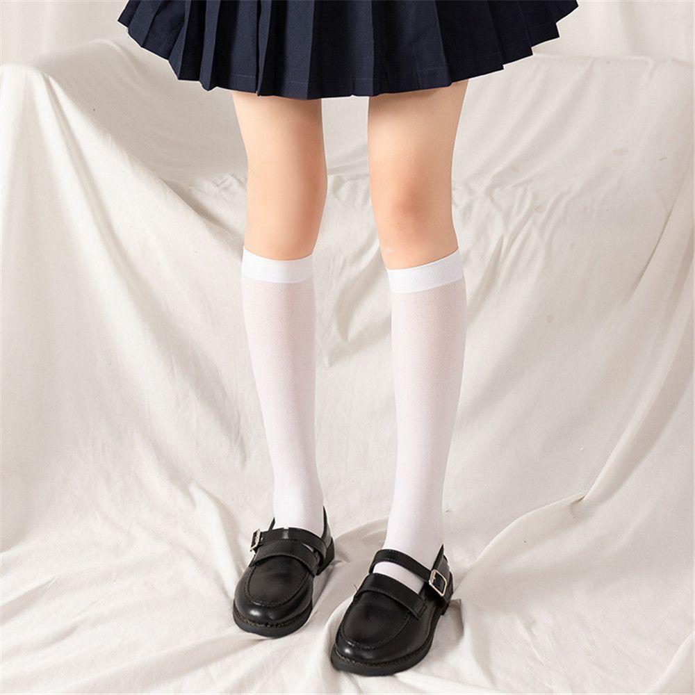 Bas cuissardes opaques sexy élastiques JK pour filles, chaussettes montantes au-dessus du genou pour femmes, chaussettes longues