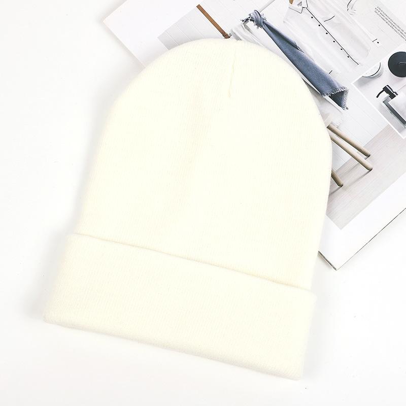 Custom Logo Unisex High Quality Plain Blank Color Winter Hat Cap Acrylic Knitted Beanie