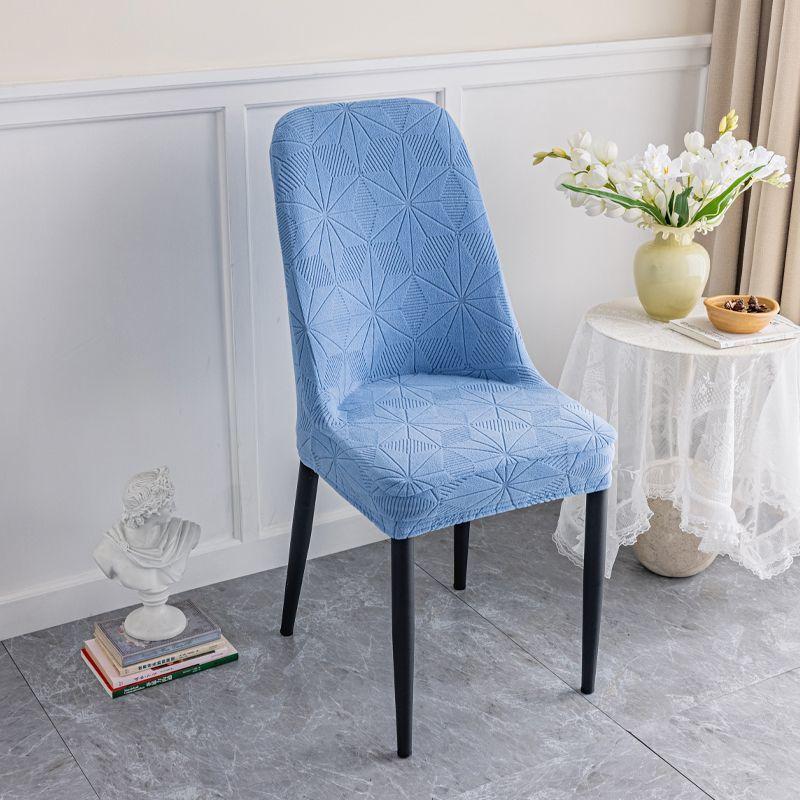 Curved Chair Cover Simple Dining Chair Cover Household Dining Table Chair Cover Elastic Anti-Grab Stool Cover