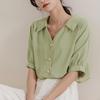 Women's Single-Breasted Short-Sleeve Shirt