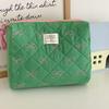 Green Fruit Bow Cosmetic Bag High Value Travel Cosmetics Portable Contrasting Color Portable Storage Bag Wash Bag