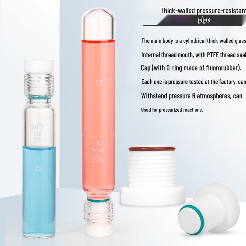 

Thick-Walled Glass Pressure-Resistant Bottle with Screw Cap and Scale, Explosion-Proof Hydrolysis Tube. Manufacturer: Customizable Specifications