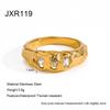 Irregular texture zircon ring plated with 18K gold stainless steel light luxury index finger ring high-end jewelry