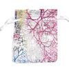10pcs/lot Organza Drawstring Bags Colorful Coral Trees Pattern Jewelry Packaging Bags For Wedding Birthday Party Candy Gift Bags