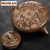 300ML Luxury Yixing Purple Clay Teapots Handmade Stone Scoop Pot Raw Ore Wood-fired Porcelain Section Mud Kettle Zisha Tea Set