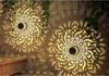 Solar Mandala Wrought Iron Waterproof Garden Wall Lamp for Outdoor Decor