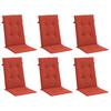 High Back Seat Cushions 6 Pcs. Melange Red 120 X 50 X 4 Cm Fabric