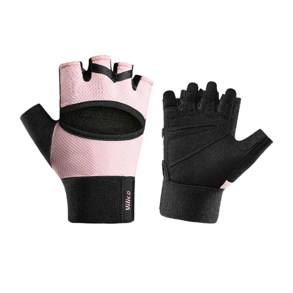 1 Pair Sports Fitness Half-Finger Gloves Breathable Back Design Non-Slip Prevent Calluses Gloves for Yoga and Outdoor Cycling