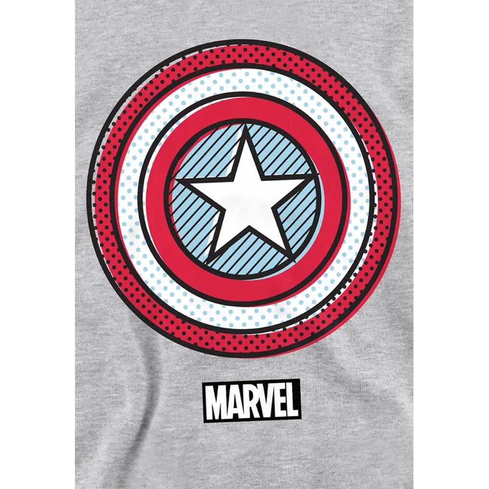Captain America Childrens/Kids Ziptone Shield Heather Pull Over Hoodie
