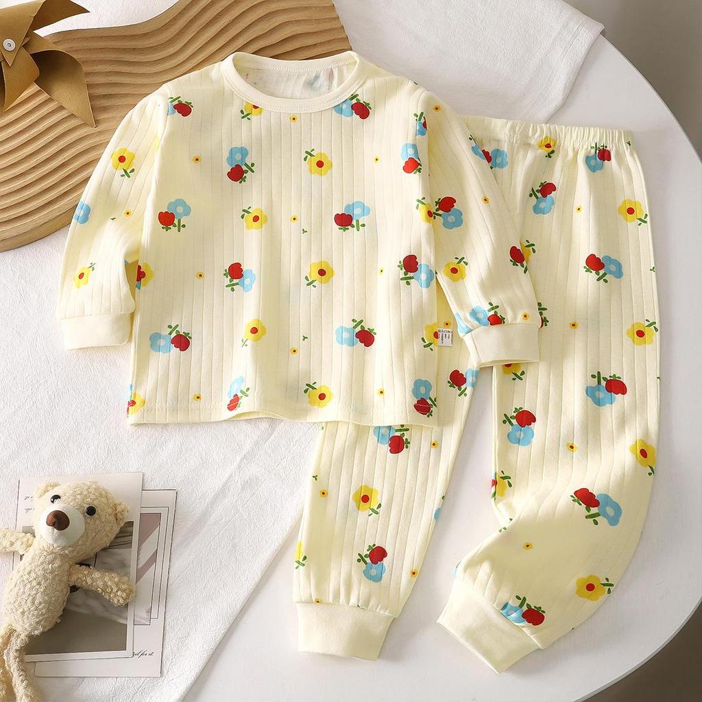 Children's Underwear Sets, Pure Cotton Autumn New Style Baby Boys' Home Clothes, Girls' Pajamas, Long Johns and Long Johns Children's Clothing