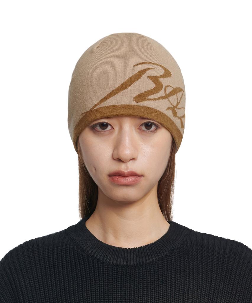 Nomaenyueol Raw Jacquard Beanie - Beige