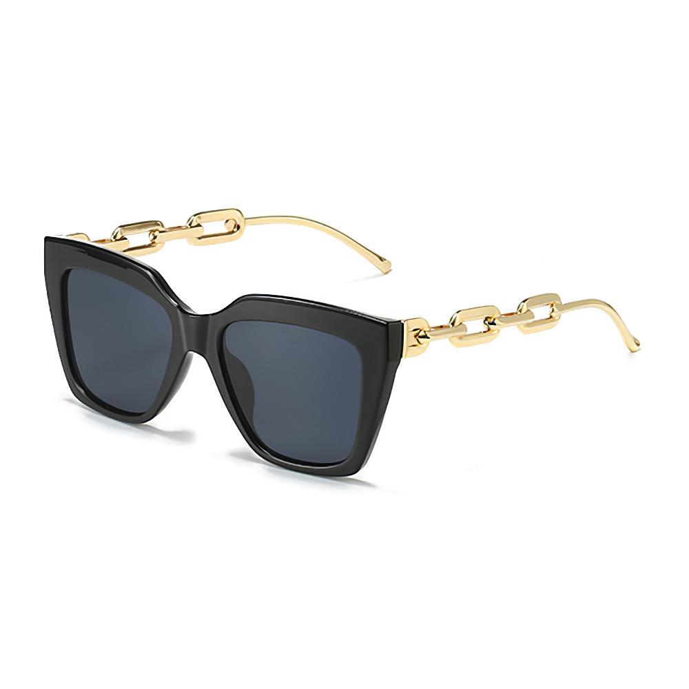 Sunglasses For Women Fashionable Unique Frame Golden Chain Sunglasses Exquisite Temple Frames Retro Frame Women Glasses