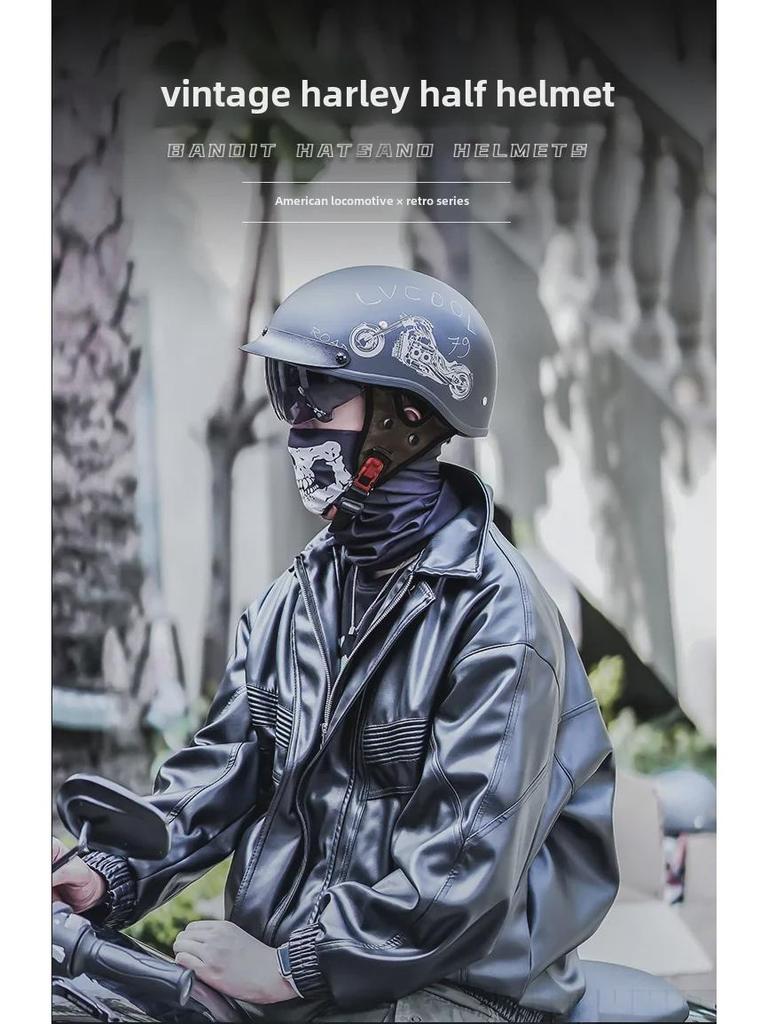 DOT-Certified Retro 3C Motorcycle Half Helmet for Summer