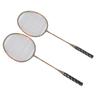 Set di 2 Racchette da Badminton Leggere in Lega di Ferro Monopezzo con Borsa portaoggetti per Principianti
