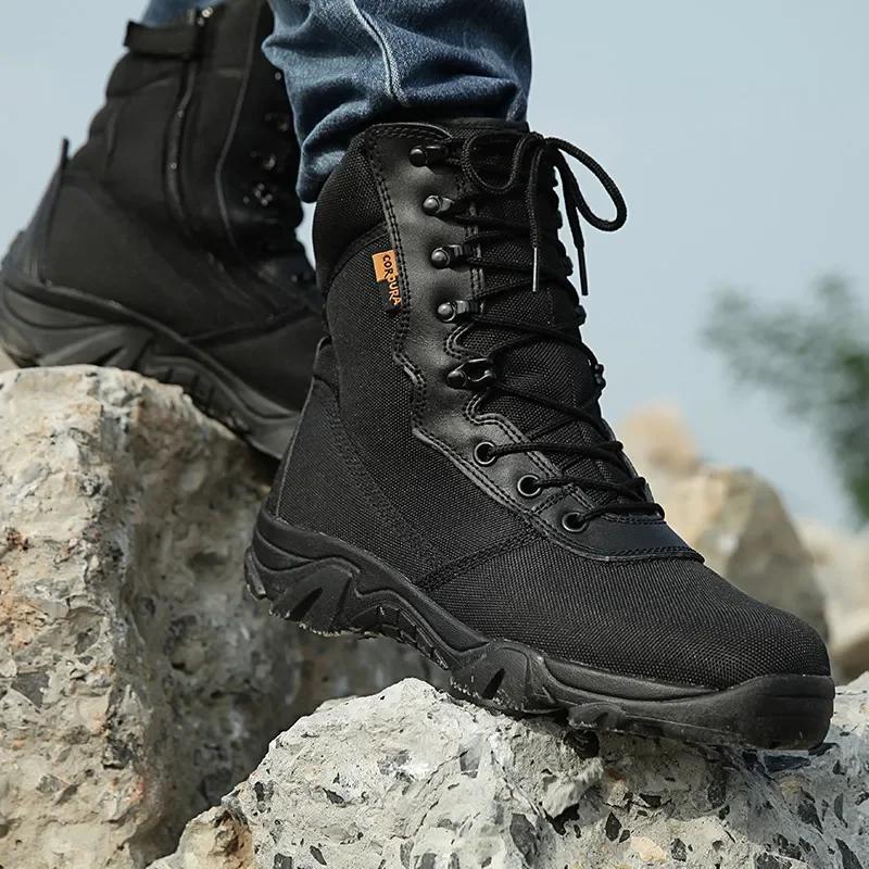 Men's Camouflage Hiking Boots Camping Outdoor Sports Mens Ankle Shoes New Waterproof Non-slip Durable Combat Boots