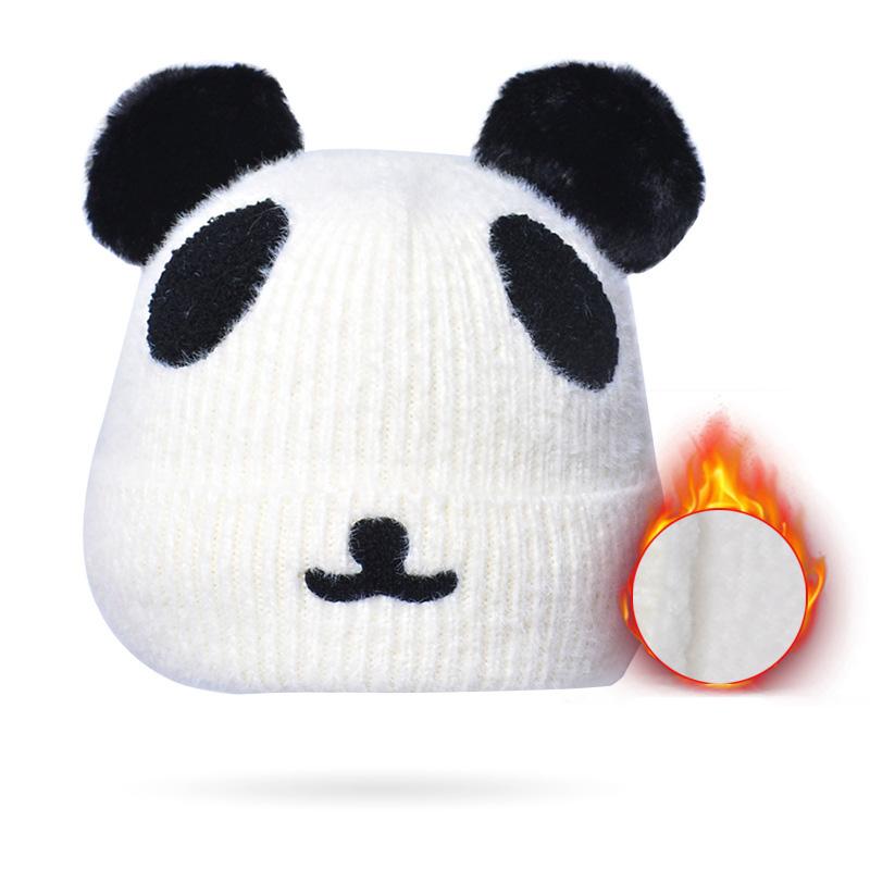 Women's Autumn Winter Cute Little Bear Knitted Woolen Hat Cartoon Plush Warm Ear Protection Cap
