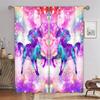3D Rainbow Horned Horse Sunshade Curtains, 2 Panels, Suitable for Bedroom, Living Room, Kids Room, Office, Home Decoration