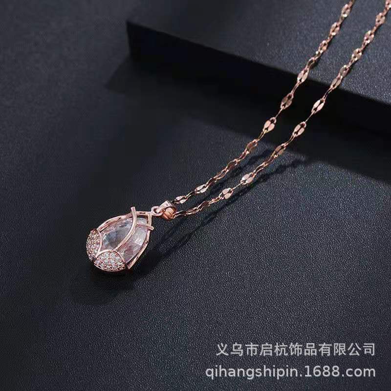 Tulip Necklace Women'S Light Luxury Titanium Steel Jewelry Non-Fading Chain
