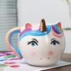 Taza de cerámica de unicornio taza de leche para el desayuno taza de dibujos animados de caballo arcoíris taza de oficina taza creativa para el hogar