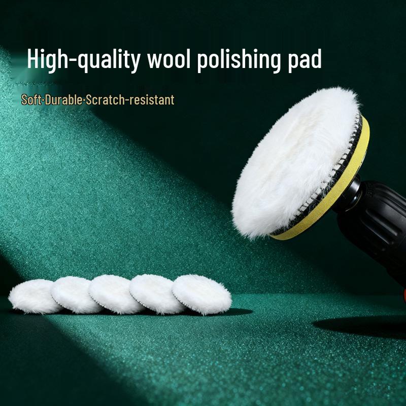 5-częściowy samoprzylepny zestaw padów polerskich z imitacji wełny o wysokiej gęstości (3-7 cali)
