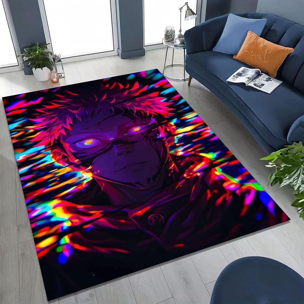 Anime Jujutsu Kaisen Yuji Satoru Kreskówkowy Dywanik do Sypialni Salonu Sofy Dekoracja Domu Wycieraczka, Duża Mata Podłogowa Antypoślizgowa do Zabawy dla Dzieci