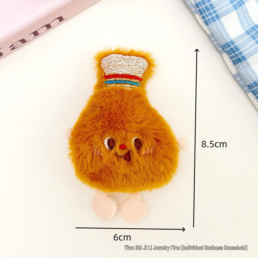 Cute Burger & Fries Plush Pendant: Creative Food Backpack & Brooch Accessory