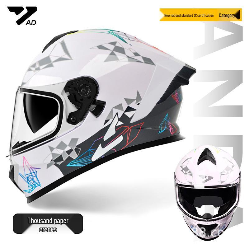 AD 3C & DOT Certified All-Season Full Face Electric Motorcycle Helmet for Men & Women