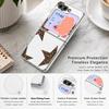 Colorful Stars Print Phone Case For Samsung Galaxy Z FlIP 7 FE 6 5 Z Flip7 Flip6 Flip5 Luxury Plating PC+PU Leather Hybrid Folding Phone Cover