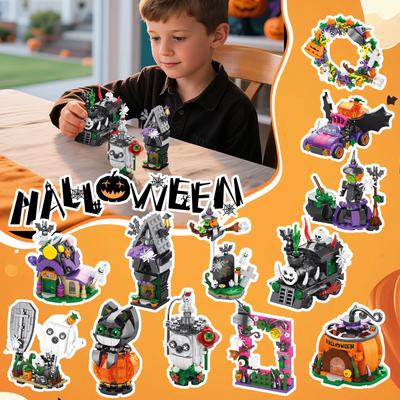 Σειρά Halloween Δομικά Τουβλάκια, Παιχνίδια Σπίτι Κολοκύθας, Διακοσμητικά, Παιχνίδια για Παιδιά