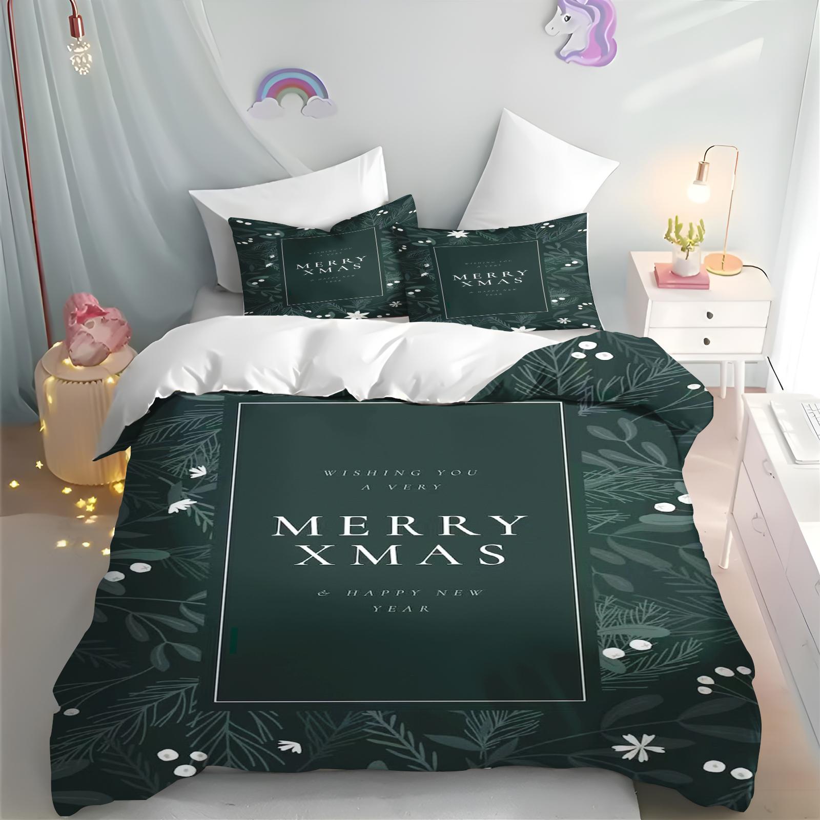 

Merry Christmas Cover Quilt, Cartoon Duvet Printing, Home Breathable, Children S Bedding, Custom Made Set, Kingreathable Bedding EU single(135x200cm)