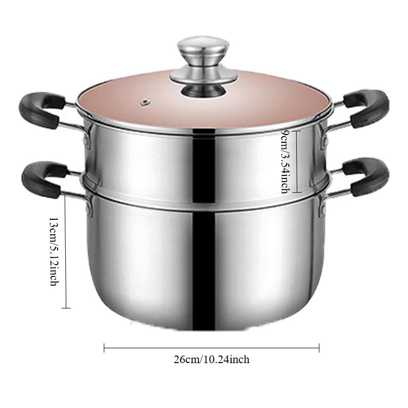 10 Inch Stock Pot Stainless Steel Stock Soup Pasta Pot with Lid Double Heatproof Handles Non Toxic & Healthy Dishwasher Safe