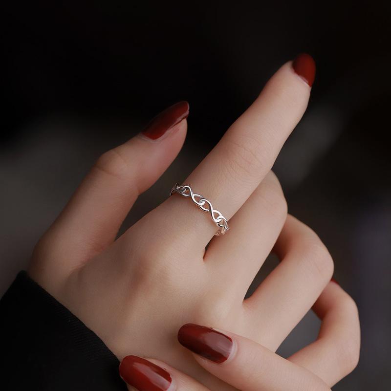 Mobius Ring Women'S Japanese Fresh Style Trendy Unlimited Love Hollow 8-Shaped Ring Girlfriend Gift