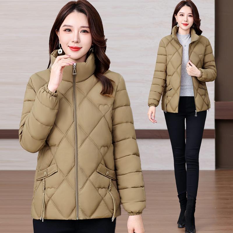 Winter Clothes Small Mother Clothes Short Thickened Down Cotton Clothes Medium Old Man Large Size Jacket Warm Stand-up Collar Cotton Clothes