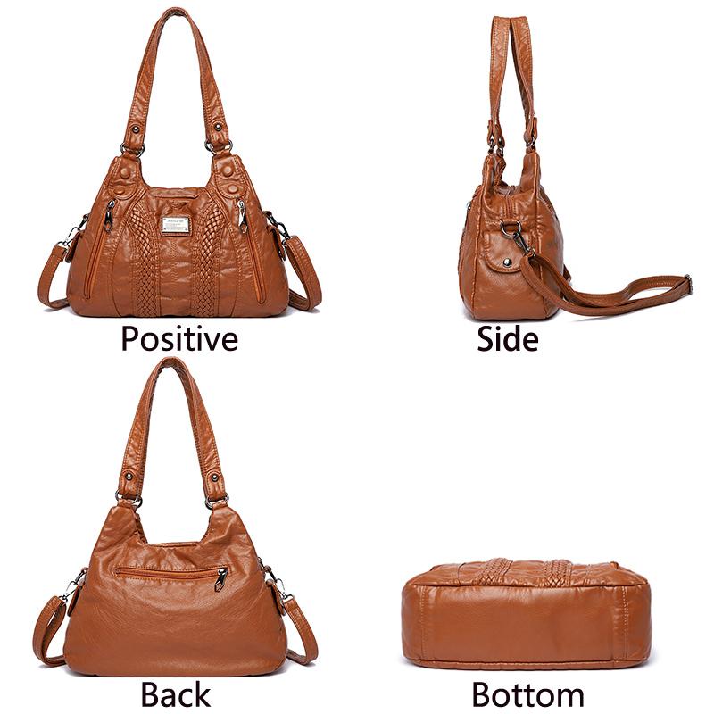 Fashion PU Leather Handbag for Women Shoulder Bags Genuine Sheepskin Crossbody Bag for Women Messenger Bag Tote Moms Bag